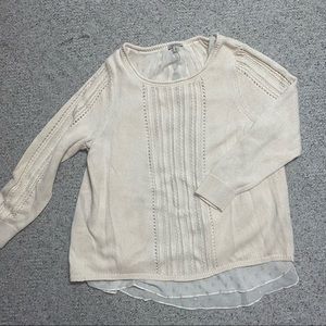 Lucky Brand Women's Flyaway Layered Sweater Tan